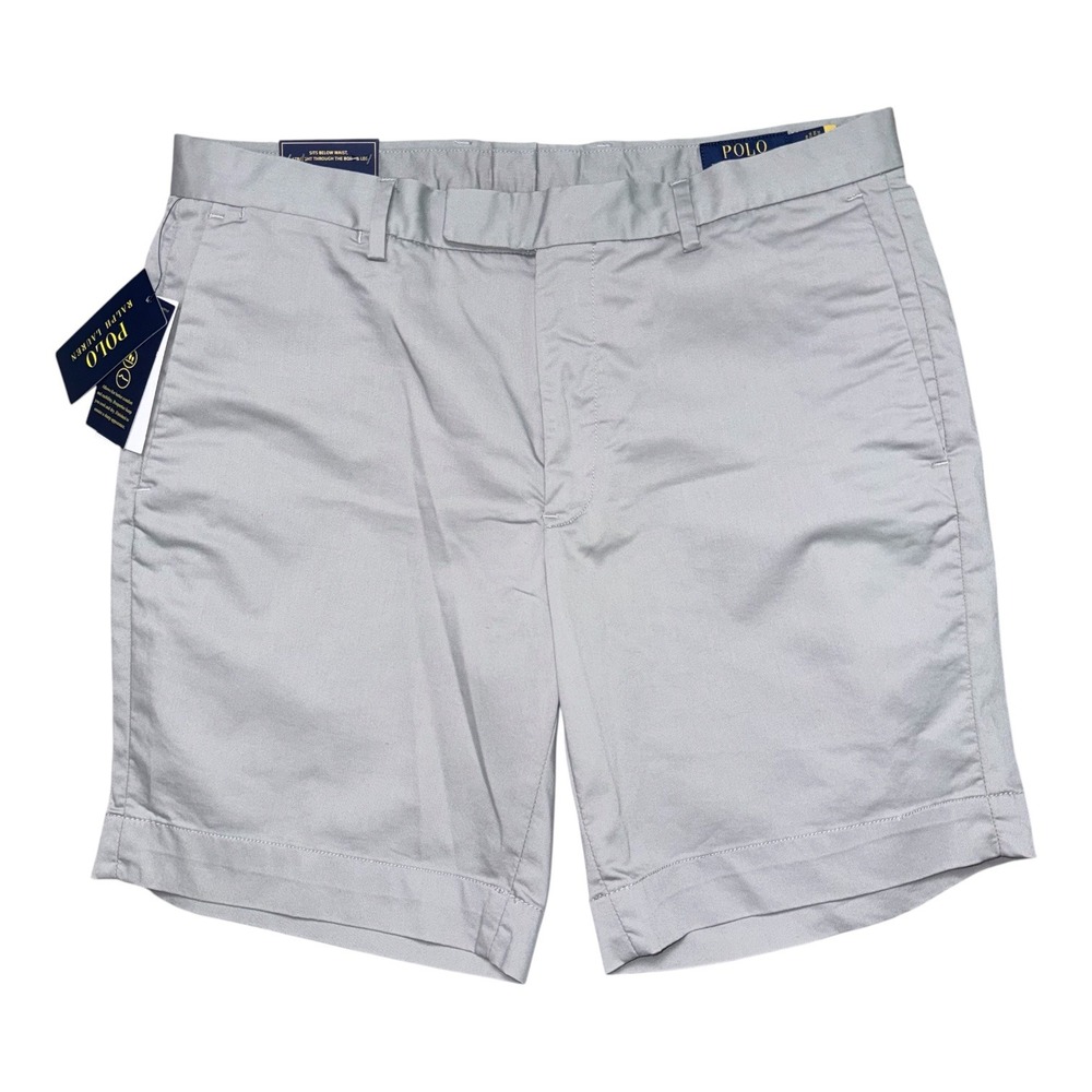 Polo Ralph Lauren Mens 32 Waist Stretch Straight Fit Soft Grey Shorts NWT